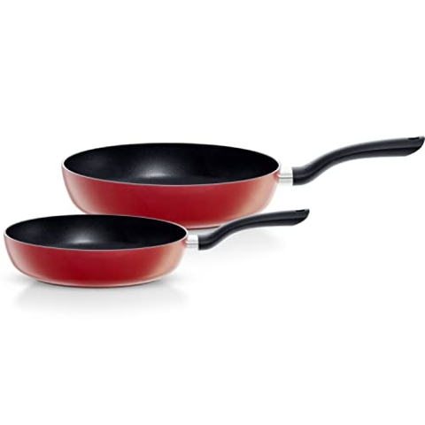 Fissler Cenit Red/Pfannenset 2-teilig (Ø 24 cm+ Ø 28 cm) beschichtete Aluminium-Pfannen, antihaftend – Induktion