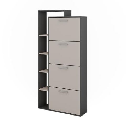 Vicco Schuhkipper Orlando, Anthrazit/Greige, 80 x 166.1 cm mit 4 Fächern
