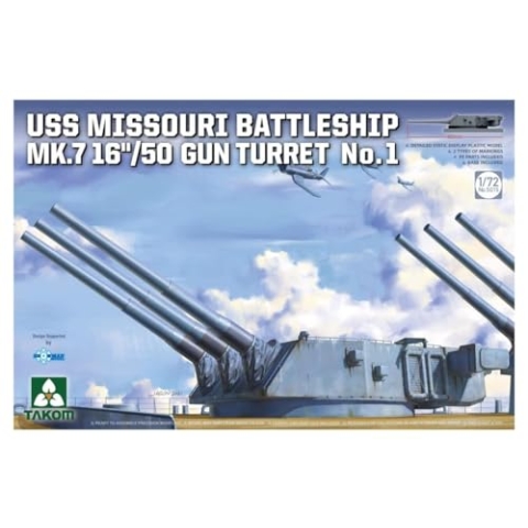 TAKOM TKO5015 5015 USS Missouri Mk.7 16inch/50 Geschützturm No.1 Maßstab 1:72 - Modellbau