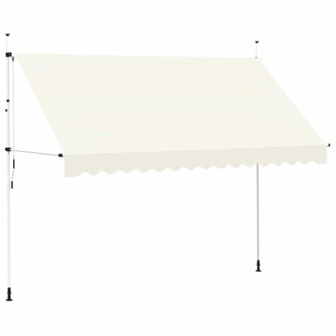 vidaXL Markise Einziehbar Handbetrieben 350cm Creme Klemmmarkise Balkonmarkise
