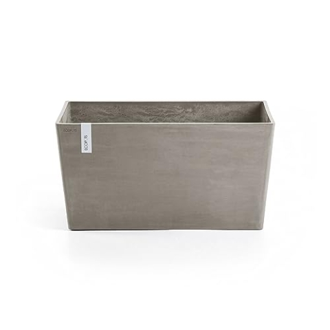 Ecopots Blumentopf Paris Braun Grau - 60 x 26 cm - Raumteiler, Sichtschutz - Pflanzentopf rechteckig aus Recycling Kunststoff - Übertopf modern für Indoor und Outdoor