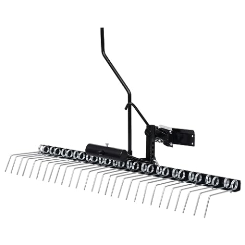 vidaXL Vertikutierer, Rasenlüfter für Aufsitzmäher Rasentraktor, Entmooser Rasenkamm mit 109cm Arbeitsbreite, Rasenstriegel Rasenbelüfter
