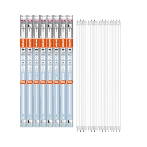 OSRAM LED-Röhren mit integriertem Mikrowellen-Sensor für elektromagnetische Vorschaltgeräte, 6.8 W, G13, Tube, double-ended, 4000 K, Glas with shatter protection, Kalt weiß, 8-er Pack