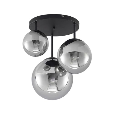 Lindby Deckenlampe Teeja (Modern) in Schwarz aus Glas (3 flammig, E27) - Deckenleuchte Lampe Wohnzimmerleuchte