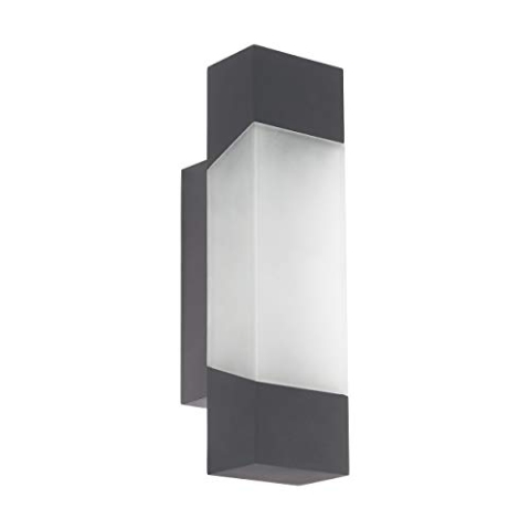 EGLO LED Außen-Wandlampe Gorzano, 1 flammige Außenleuchte, Wandleuchte aus Stahl und Kunststoff, Farbe: Anthrazit, weiß, IP44