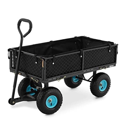 Hillvert HT-Twin 300 Bollerwagen faltbar Handwagen Gerätewagen Transportwagen 300 kg Gartenwagen Schwarz