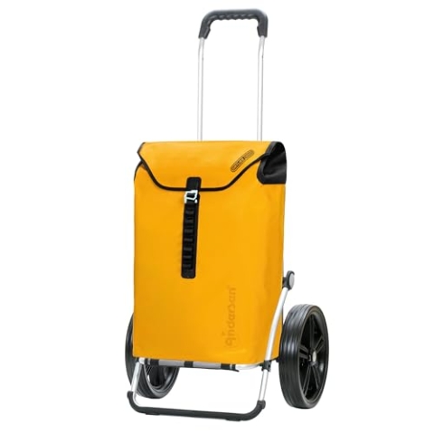 ANDERSEN Einkaufstrolley - Royal Shopper Ortlieb gelb 49 L Handwagen, wasserdicht, wetterfest, Aluminium, klappbar, Kugellagerad