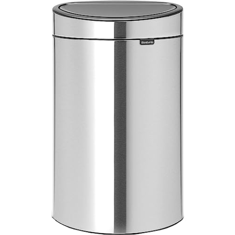 Brabantia 100680 Touch Bin New Recycle mit zwei herausnehmbaren Kunststoffeinsätzen, 10 plus 23 L, Edelstahl, matt steel, 32.5 x 47.5 cm