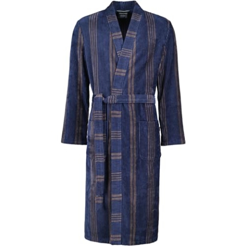 Cawö Home Bademäntel Herren Kimono Struktur 2508 blau - 13 L