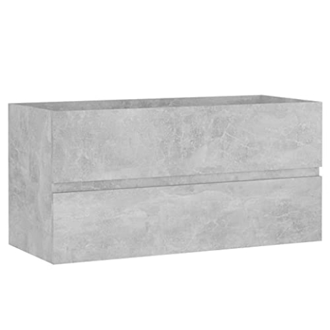 vidaXL Waschbeckenunterschrank Waschtisch Unterschrank Badmöbel Badschrank Badezimmerschrank Badezimmer Betongrau 90x38,5x45cm Holzwerkstoff