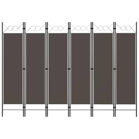 vidaXL Raumteiler Klappbar Freistehend Trennwand Paravent Umkleide Sichtschutz Spanische Wand Raumtrenner 6-TLG. Anthrazit 240x180cm Eisen Stoff