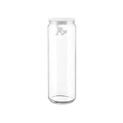 Alessi "Gianni" Küchendose aus Glas mit abgedichtem Deckel, thermoplastischem Harz, weiß