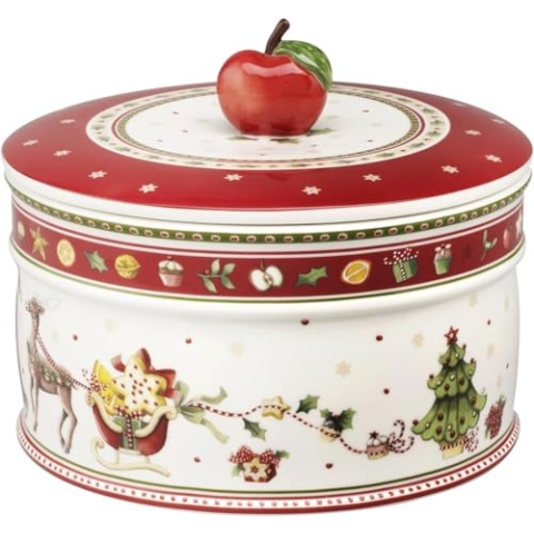 Villeroy & Boch – Winter Bakery Delight Plätzchendose bunt, Gebäckdose Weihnachtlich groß, Keksdose Keramik Weihnachten für Plätzchen, Gebäck und Kekse, Premium Porzellan