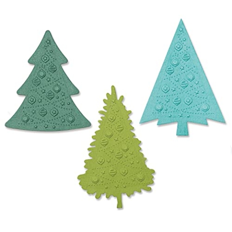 Sizzix Embossing Folder by Chapter Sizzx Switchlits Prägeschablone Festive Trees von Kath Breen | 665967 | Kapitel 3 2022, Papier, Multicolour, One Size