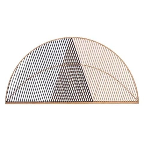 Gift Decor Kopfteil für Bett, dreieckig, Braun, Schwarz, Rattan, 160 x 80,5 x 2 cm