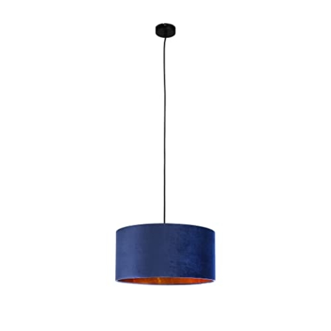 Smartwares Pendelleuchte IDE-60058, Blauer Samt, 40 cm Ø, E27-Fassung