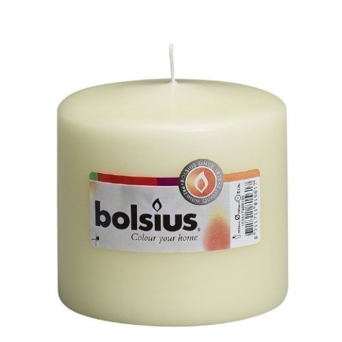 bolsius Qualitäts - Stumpenkerzen 100 x 100 mm Elfenbein im 8er Pack