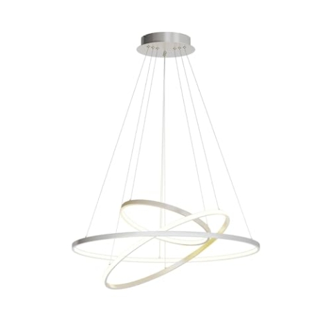 Lucande LED Ezana dimmbar (Modern) in Alu aus Metall (1 flammig,) Wohnzimmerleuchte