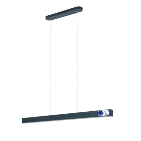 alfalux Lampe LED Hängelampe aus Metall Wohnzimmer Esszimmerlampe Hängeleuchte Pendelleuchte Esstischlampe Hängeleuchten & Pendelleuchten Höhenverstellbar Warmweißes Licht 76 cm WI76LED-3K-ANTHRAZIT