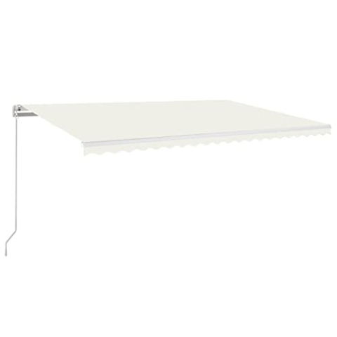 vidaXL Gelenkarmmarkise Einziehbar Markise Sonnenmarkise Balkonmarkise Sonnenschutz Sichtschutz Fenster Terrasse Garten 500x350cm Creme