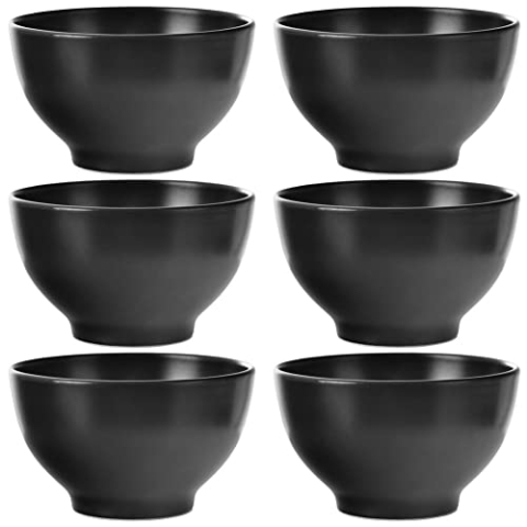 orion group Keramikschale Schale Suppenschüssel Schüssel Flocken Brei Salatschüssel schwarz 6er Set ALFA 600 ml