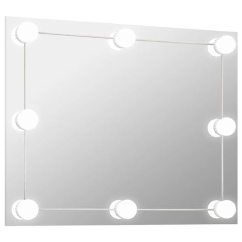 vidaXL Wandspiegel ohne Rahmen mit LED-Beleuchtung Kosmetikspiegel Spiegel Schminkspiegel Frisierspiegel Hängespiegel Dekospiegel Rechteckig Glas