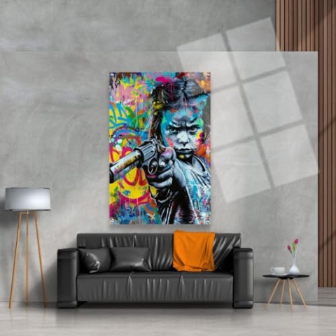 Luxe Leinwand Malerei Kid Mafia | 60x40 cm | Wohnzimmer | Schlafzimmer | Büro | Musik | Design | Kunst | Moderne Kunst | ** 4CM DICKE!