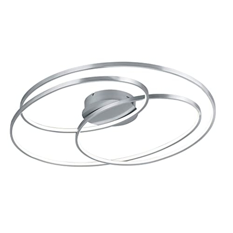 Trio Leuchten LED Deckenleuchte Gale 673918007, Metall Nickel matt, inkl. 50 Watt, Switch Dimmer