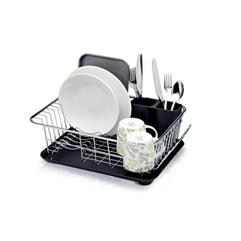 KitchenCraft SINK MANAGEMENT Geschirrständer verchromt in Silber, Edelstahl, 15.5 x 30.5 x 42 cm