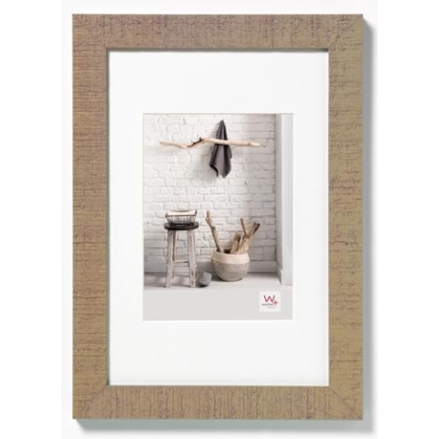 walther design Bilderrahmen beige 60 x 90 cm mit Passepartout, Home Holzrahmen HO090C
