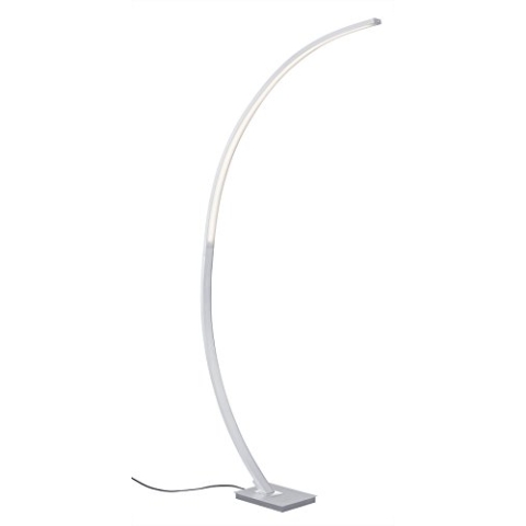 Briloner Leuchten LED Stehlampe, Bogenleuchte, Stufenlos Dimmbar, 1950 Lumen, Metall, 18 W, Alu gebürstet, 165 x 75 cm, Kunststoff