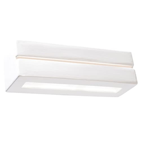 SOLLUX lighting Vega Line Wandleuchte Innen aus Keramik – Wandbeleuchtung für Wohnzimmer und Esszimmer – Flurlampe in Weiß, 32,5 x 9,5 x 9,5 cm