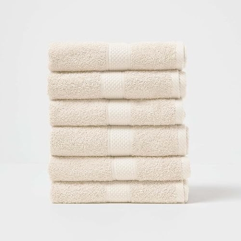 Homescapes 6er Set Flauschiges Premium Frottee Handtuch ca. 50 x 90 cm aus 100% Türkischer Baumwolle, Creme