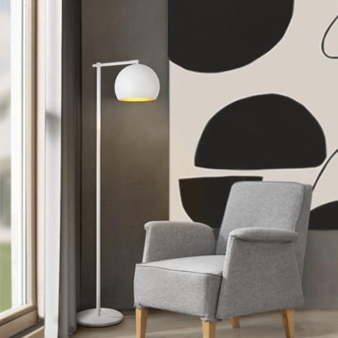 lux.pro Stehleuchte, zeitloser Stil, elegant, Design für Wohnzimmer, Schlafzimmer, Büro, E27, Metall, Höhe 156 cm, Weiß