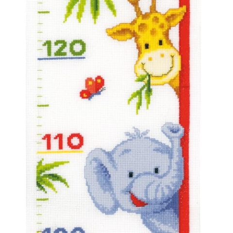 VERVACO Gezählter Kreuzstich Stickpackungen Höhendiagramm Kinder Peekaboo Wanddekoration Handarbeit Set für Erwachsene Kreatives Handwerk ca. 18 x 70 cm Kreuzstichbilder Set Hausdeko