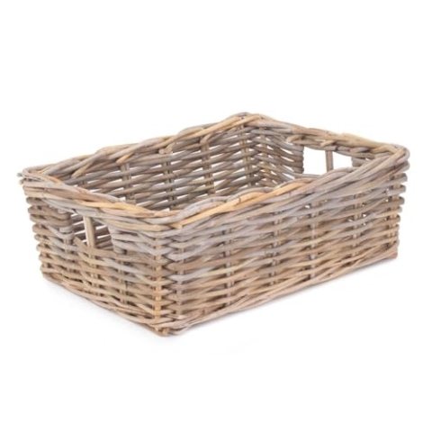 Red Hamper Rattankorb, rechteckig, mittelgroß, Grau, Rattan, Weide, M