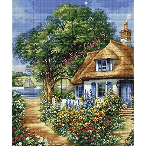 Luca-S BU5000 Kreuzstich Set, Mehrfarbig, 39x32cm