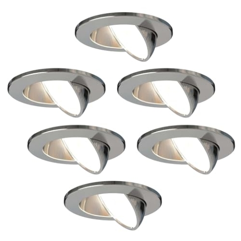 Ledvion - 6X LED Einbaustrahler, Edelstahl, Dimmbar, 5W, IP65, CCT, COB, Ø75mm, 5 Jahre Garantie