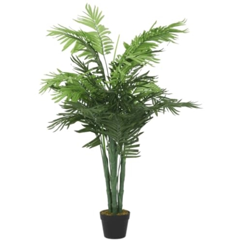 vidaXL Palme Künstlich, Kunstpflanze mit 18 Blättern, Kunstbaum Kunstpalme für Innen Außen, Künstliche Pflanze Dekobaum Zimmerpflanze, Grün 80 cm