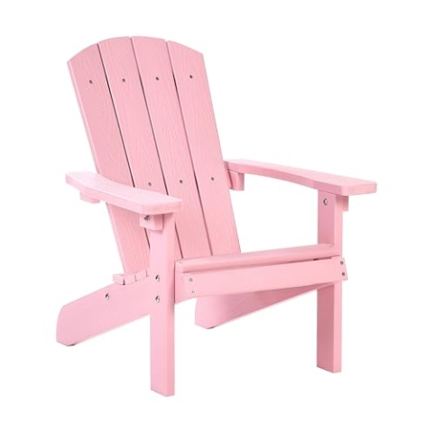 Beliani Moderner Muskoka Kinder Gartenstuhl Rosa mit Breiten Armlehnen Adirondack