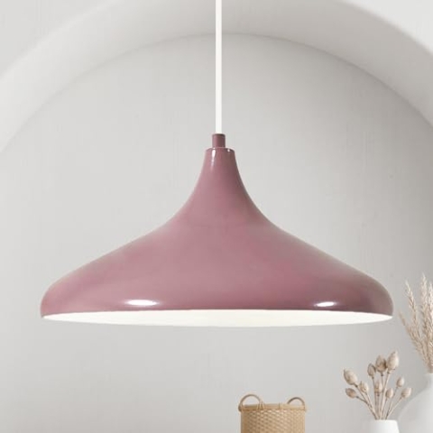 bamyum Champion Hängelampe Kinderzimmer Lila Metall Ø35 cm, Pendelleuchte Vintage, Lampenschirm Hängelampe Esstisch Wohnzimmer, Pendelleuchte Esstisch, Küchenlampe Hängend, Kinderzimmerlampe Lila