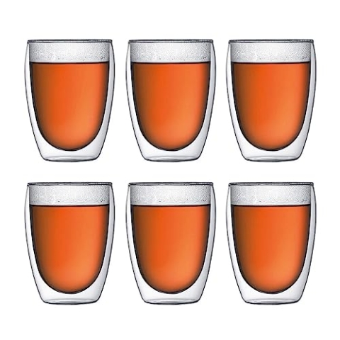 Bodum 4559-10-12 pavina 6-teiliges Gläser-Set (Doppelwandig, isoliert, 0,35 liters) transparent