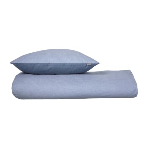 Schiesser Bettwäscheset Silva | 2-teilig | Strickoptik | Renforcé | 100% Baumwolle | Oeko-Tex Zertifiziert | Reißverschluss | 135x200cm + 80x80cm | Blau