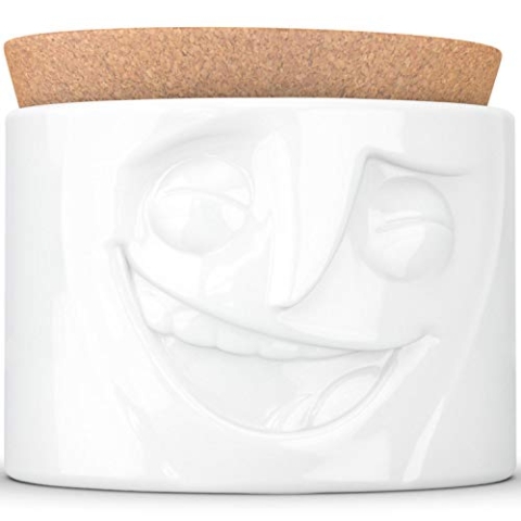 FIFTYEIGHT PRODUCTS / Tassen / Vorratsdose „Heiter" (Porzellan, 900 ml, weiß, Made in Germany)