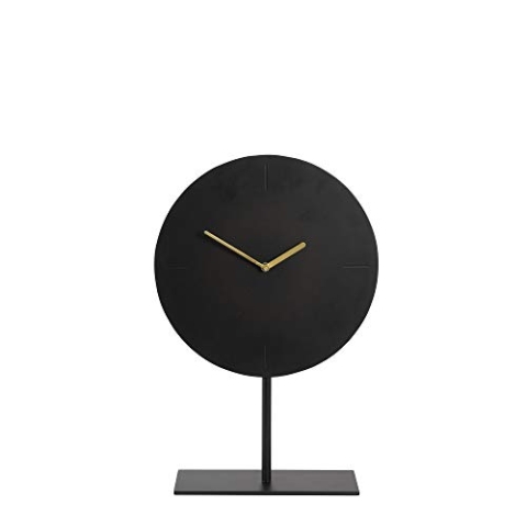 Light & Living Uhr auf Fuß Waiwo - Schwarz/Gold - 30x10x45,5cm - Rund - Metall - Standuhr - Tisch Uhr