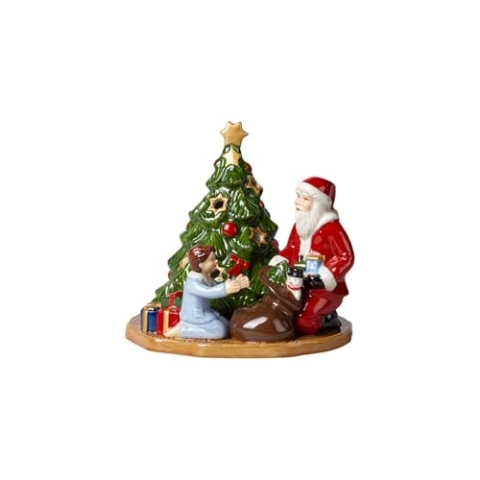 Villeroy und Boch Christmas Toy's Windlicht Bescherung, dekorative Figur aus Hartporzellan, für Teelichter geeignet, Wachs, bunt, 15 x 14 x 14 cm