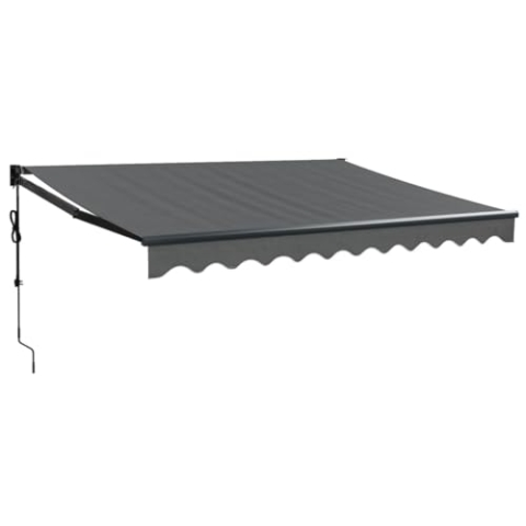 vidaXL Markise, Sonnenmarkise mit Kurbel Automatisch, Gelenkarmmarkise für Terrasse Balkon, Sonnenschutz Terrassenmarkise Balkonmarkise, Anthrazit 3,5x2,5m