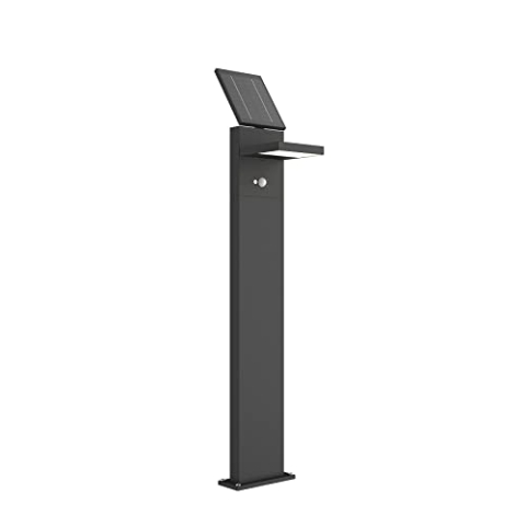Lucande LED Solarleuchten 'Silvan' mit Bewegungsmelder (spritzwassergeschützt) (Modern) in Alu aus Aluminium (1 flammig,) - Solarlampe, Solarleuchte Garten