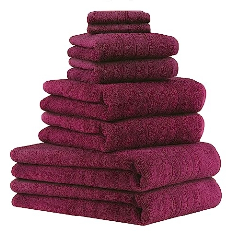 Betz 8er Set Handtücher Handtuch Deluxe 100% Baumwolle 2 Badetücher 2 Duschtücher 2 Handtücher 2 Seiftücher Farbe Pflaume
