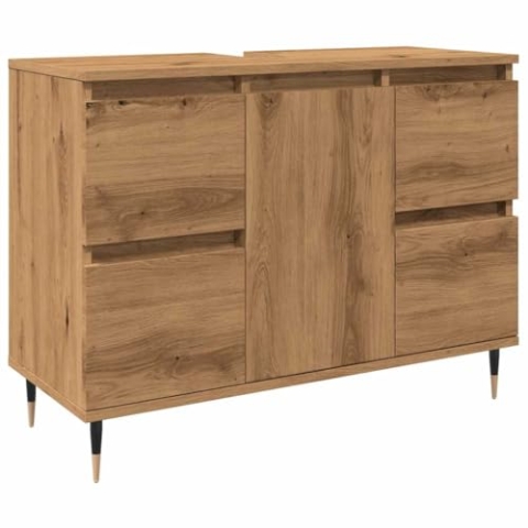 vidaXL Badschrank Artisan-Eiche 80x33x60 cm Holzwerkstoff